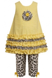 Size-5, Yellow, BNJ-7532R 2-Piece Ruffle Border Seersucker Dress and Leopard Animal-Print Legging Set, Bonnie Jean Little Girls Party Dress Size-5, Yellow, BNJ-7532R 2-Piece Ruffle Border Seersucker Dress and Leopard Animal-Print Legging Set, Bonnie Jean Little Girls Party Dress