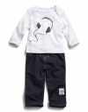 GUESS Kids Boys Baby Triangle Headset Tee, WHITE (6/9M)