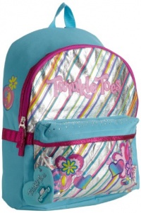Skechers Twinke Toes Flower Stripe Basic Backpack, Silver, One Size Skechers Twinke Toes Flower Stripe Basic Backpack, Silver, One Size