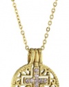 The Vatican Library Collection Gold-Tone Lt.Amethyst Cross Pendant Necklace
