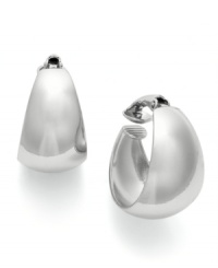 A wider design offers a lovely change to these classic hoop earrings from Charter Club. Crafted in silver tone mixed metal. Approximate drop: 3/4 inch. A wider design offers a lovely change to these classic hoop earrings from Charter Club. Crafted in silver tone mixed metal. Approximate drop: 3/4 inch.