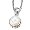 925 Silver & Mabe Pearl Filigree Pendant with 18k Gold Accents