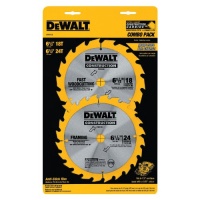 DEWALT DW9158 6-1/2-Inch Cordless Construction Saw-Blade Combo Pack with 18- and 24-Tooth Saw Blades