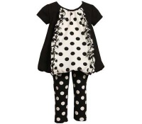 Bonnie Jean Baby Girls Mixed Dot Bubble Dress Outfit Set , Black / White , 24M Bonnie Jean Baby Girls Mixed Dot Bubble Dress Outfit Set , Black / White , 24M