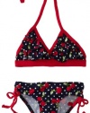 Pink Platinum Baby-Girls Infant Cherry Print 2 Piece Swimsuit, Navy, 24 Months