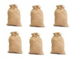 High Quality Jute/Burlap Drawstring Bag Eco Friendly Natural 10x14- Set of 6
