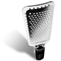 For grating of chocolate, hard cheese, coconut, ginger and garlic. The Black Coarse Grater makes small flecks, ideal for salads. Care & Cleaning: Dishwasher safe. It is recommended to rinse your grater in warm water immediately after each use. Remove particles stuck in the blade from the back side whenever possible. To remove stuck on food from the front, first soak the tool in warm water and then use a cleaning brush and stroke in the same direction as the teeth. Store with blade covered when not in use (cover included). For grating of chocolate, hard cheese, coconut, ginger and garlic. The Black Coarse Grater makes small flecks, ideal for salads. Care & Cleaning: Dishwasher safe. It is recommended to rinse your grater in warm water immediately after each use. Remove particles stuck in the blade from the back side whenever possible. To remove stuck on food from the front, first soak the tool in warm water and then use a cleaning brush and stroke in the same direction as the teeth. Store with blade covered when not in use (cover included).
