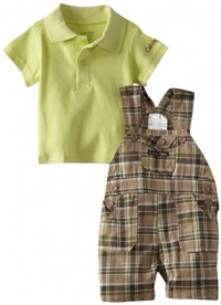 Calvin Klein Baby-boys Infant Polo with Plaided Shortall, Green, 24 Months Calvin Klein Baby-boys Infant Polo with Plaided Shortall, Green, 24 Months