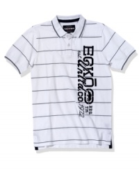 Step it up. Get casual style points with this crisp polo shirt from Ecko Unlimited. Step it up. Get casual style points with this crisp polo shirt from Ecko Unlimited.