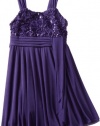 Bloome Girls 7-16 Sequin Chiffon Dress, Purple, 7