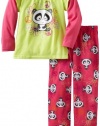 Komar Kids Girls 7-16 Panda Flower Pajama Set, Fuchsia, 4/5