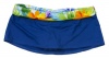 La Blanca Women's Floral Shirred Band Skirted Hipster Bottom (Sapphire Blue Floral)