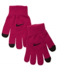Keep her connected even when it's cold with these cool texting gloves from Nike. Keep her connected even when it's cold with these cool texting gloves from Nike.