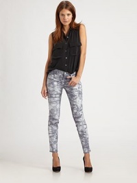 A chic acid-washed print gives just the right rocker edge to this sleek skinny-leg silhouette.THE FITSkinny fitRise, about 8Inseam, about 28THE DETAILSZip flyFive-pocket style98% cotton/2% LycraMachine washMade in USA of imported fabricModel shown is 5'8½ (174cm) wearing US size 4. A chic acid-washed print gives just the right rocker edge to this sleek skinny-leg silhouette.THE FITSkinny fitRise, about 8Inseam, about 28THE DETAILSZip flyFive-pocket style98% cotton/2% LycraMachine washMade in USA of imported fabricModel shown is 5'8½ (174cm) wearing US size 4.