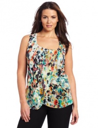 Calvin Klein Women's Plus-Size Asymetrical Tiered Tank Top Calvin Klein Women's Plus-Size Asymetrical Tiered Tank Top