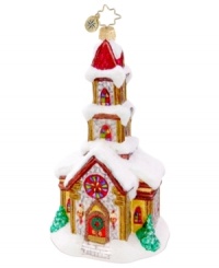 Stained glass windows, wreaths of pure glitter and a fresh layer of snow turn an already-lovely cathedral into a truly spectacular ornament. From Christopher Radko. Stained glass windows, wreaths of pure glitter and a fresh layer of snow turn an already-lovely cathedral into a truly spectacular ornament. From Christopher Radko.