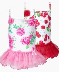 Do a happy dance. She'll be ready to jump and jive in the sun and sand with one of these sweet tutu one-piece swimsuits from Flapdoodles. (Clearance) Do a happy dance. She'll be ready to jump and jive in the sun and sand with one of these sweet tutu one-piece swimsuits from Flapdoodles. (Clearance)