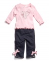 GUESS Kids Girls Baby Triangle Tee & Leggings Set (0 , LIGHT PINK (6/9M)