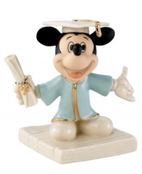 Graduate from plush toys to porcelain figurines! Disney's Mickey Mouse smiles ear to ear, wearing his cap and gown in a gift for the grad who's young at heart. Graduate from plush toys to porcelain figurines! Disney's Mickey Mouse smiles ear to ear, wearing his cap and gown in a gift for the grad who's young at heart.