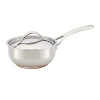 Strong, longlasting stainless steel construction makes this durable saucier from Anolon perfect for creating chicken gravy from scratch, risotto with ham and parmesan, potatoes tossed in paprika and olive oi and many more delicious dishes.