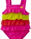 Carter's Baby-girls Infant 1 Piece Ruffle Swimsuit, Pink, 24 Months
