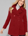 Kenneth Cole Womens Red Wool Coat Size 2XL XXL Double Breasted Button Front XX-Large