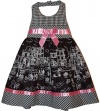 Blueberi Boulevard Girls Dress, Little Girls NYC Fun Halter Dress, White, Size: 12 months