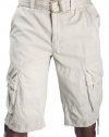 F.U.S.A.I. Fusai Men's Drawstring Cargo Shorts Military Belted