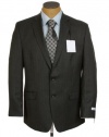 Calvin Klein Mens 2 Button Charcoal Gray Herringbone Wool Slim Fit Sport Coat Jacket