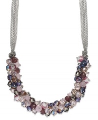 Floral hues and pretty sparkle, from c.A.K.e. by Ali Khan. This lovely necklace features rosette and multi-colored glass bead clusters with a multi-chain silver tone mixed metal setting. Approximate length: 18 inches + 3-inch extender. Floral hues and pretty sparkle, from c.A.K.e. by Ali Khan. This lovely necklace features rosette and multi-colored glass bead clusters with a multi-chain silver tone mixed metal setting. Approximate length: 18 inches + 3-inch extender.