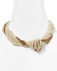 Don't settle for a single strand. ABS by Allen Schwartz's torsade necklace ups the glamour factor with chains and pearls. Clasp on the collar and captivate at cocktail hour. Don't settle for a single strand. ABS by Allen Schwartz's torsade necklace ups the glamour factor with chains and pearls. Clasp on the collar and captivate at cocktail hour.