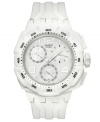 Set the tone for your day with this whiteout chronograph Mister Pure collection Swatch watch.