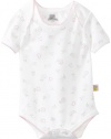 Noa Lily Baby-Girls Newborn Flower Print Short Sleeve Bodysuit, White, 3 Months