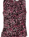 Calvin Klein Women's Printed Sleeveless Blouse Small Pink/Black [Apparel]