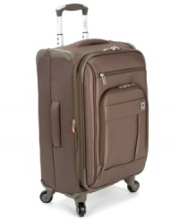 Fly lighter. Crafted from an innovative lightweight Dura-Tec material, this suitcase has a fully integrated fiberglass frame that rolls effortlessly on four multi-direction spinners. A fully-lined expandable interior uses tie-down straps to keep your belongings in place & your clothes wrinkle-free. Fly lighter. Crafted from an innovative lightweight Dura-Tec material, this suitcase has a fully integrated fiberglass frame that rolls effortlessly on four multi-direction spinners. A fully-lined expandable interior uses tie-down straps to keep your belongings in place & your clothes wrinkle-free.