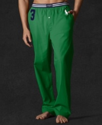An essential cotton pajama pant is rendered in soft woven cotton for a light, comfortable fit. An essential cotton pajama pant is rendered in soft woven cotton for a light, comfortable fit.