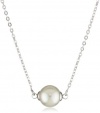 Majorica Sterling Silver 8mm White Round Pearl Pendant Necklace