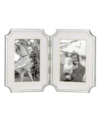 Always look your best. Simply timeless, the hinged Sullivan Street picture frame by kate spade features narrow silver-plated trim with pretty architectural detail and white mats that flatter any photo. Always look your best. Simply timeless, the hinged Sullivan Street picture frame by kate spade features narrow silver-plated trim with pretty architectural detail and white mats that flatter any photo.