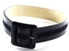 Style&Co. Wide Patent Mix Media Belt Black Size Medium