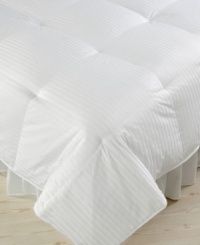 Rest and relaxation never felt this good. Luxuriate in plush coziness with this down comforter from Blue Ridge, featuring a 270-thread count cotton cover with soft white down fill for warmth and comfort. Finished with tonal stripes and baffle box construction to keep fill even and in place. Rest and relaxation never felt this good. Luxuriate in plush coziness with this down comforter from Blue Ridge, featuring a 270-thread count cotton cover with soft white down fill for warmth and comfort. Finished with tonal stripes and baffle box construction to keep fill even and in place.