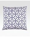 EXCLUSIVELY AT SAKS.COM. A pretty, hand-printed quatrefoil pattern in rich indigo on soft percale cotton.300 thread count percale cottonHand-stitched edgingConcealed zip closureImported 