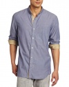 French Connection Men's Stebbns Chambray Voile Long Sleeve Shirt