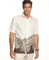 Keep it natural. Show off your good style instincts with this linen-blend shirt from Cubavera.