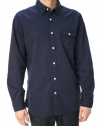 Lucky Brand Men's Basic Button Down Long Sleeve Casual Shirt Navy Blue