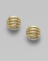 From the Interlude Collection. Beautifully, ridged 18k gold ball studs accented with sterling silver beading. 18k goldSterling silver Size, about .15Post backImported 