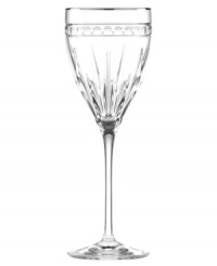 A new take on classic crystal, the Vintage Jewel Signature wine glass has the same platinum trim and multifaceted design as the original Lenox stemware, but in a sleeker shape that's decidedly more modern. A new take on classic crystal, the Vintage Jewel Signature wine glass has the same platinum trim and multifaceted design as the original Lenox stemware, but in a sleeker shape that's decidedly more modern.
