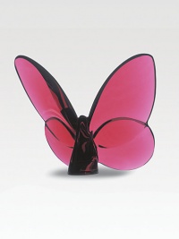 A lovely butterfly paperweight spreads its wings in stunning, pure lead crystal. From the Lucky Butterfly Collection 3½W X 2½H Hand wash Made in France A lovely butterfly paperweight spreads its wings in stunning, pure lead crystal. From the Lucky Butterfly Collection 3½W X 2½H Hand wash Made in France