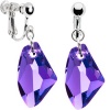 Handcrafted Tanzanite Avant-Garde Clip Earrings MADE WITH SWAROVSKI ELEMENTS