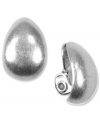 For a timeless style, complete your look with Jones New York's rounded hoop earrings. Crafted in worn silver tone mixed metal. Clip-on backing for non-pierced ears. Approximate diameter: 3/4 inch.