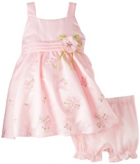 Nannette Baby-Girls Infant 2 Piece Embroidered Sateen Dress Set, Light Pastel Pink, 12 Months Nannette Baby-Girls Infant 2 Piece Embroidered Sateen Dress Set, Light Pastel Pink, 12 Months
